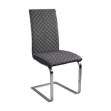 Yannis Chrome Metal/Gray Faux Leather Side Chair, Set of 2 by Homelegance at Eve Furniture