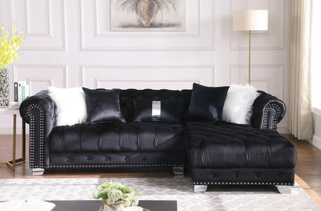 Yaz Black 2-Piece Right Arm Facing (RAF) Sectional by New Era Innovations at Eve Furniture