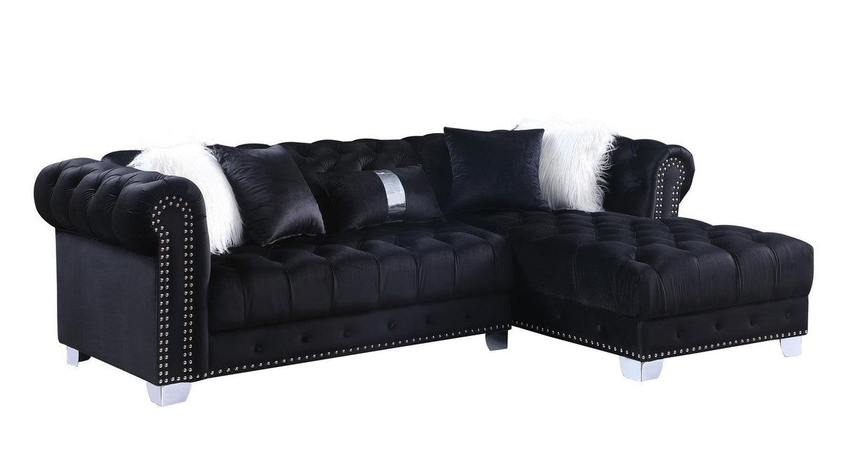 Yaz Black 2-Piece Right Arm Facing (RAF) Sectional by New Era Innovations at Eve Furniture
