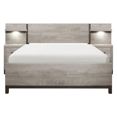 Zephyr Light Gray Full Wall Bed by Homelegance at Eve Furniture