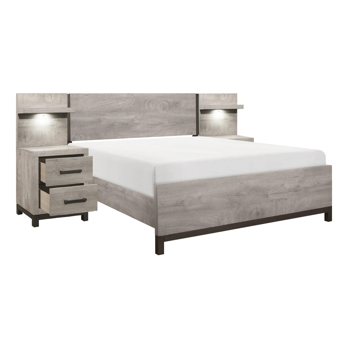 Zephyr Light Gray Full Wall Bed by Homelegance at Eve Furniture