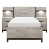 Zephyr Light Gray Twin Wall Bed by Homelegance at Eve Furniture