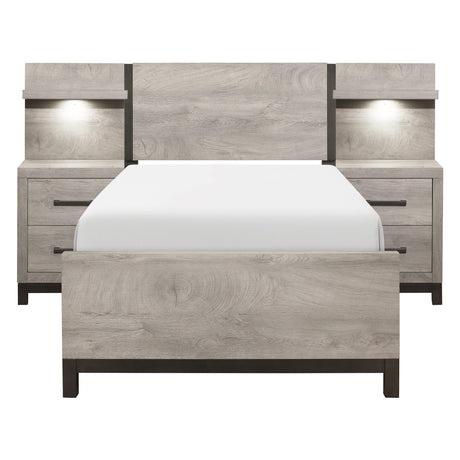 Zephyr Light Gray Twin Wall Bed by Homelegance at Eve Furniture